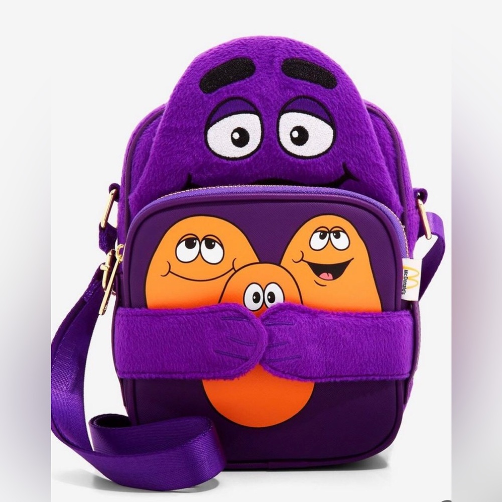 NWT Loungefly Crossbuddies McDonald’s Grimace Crossbody Bag - Picture 1 of 4